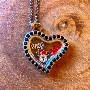 Minnie Mouse heart Charm Necklace